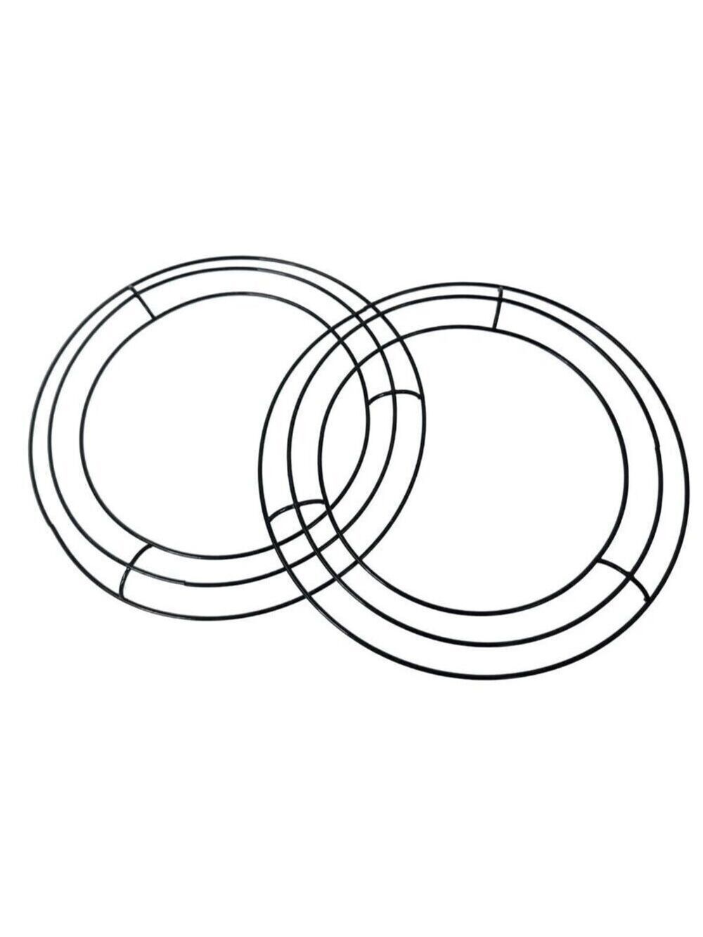 Set of 2 Black Metal Wreath Forms 8 Inch Round Wire Frame
